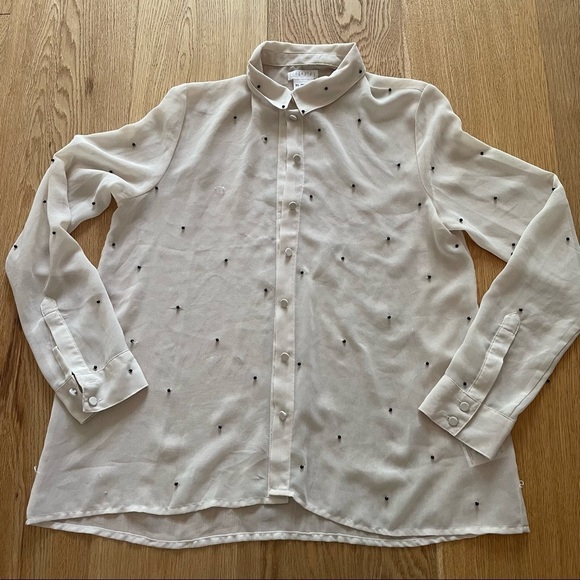 URBAN OUTFITTERS SHEER BUTTON  DOWN SHIRT - XS - Picture 8 of 11